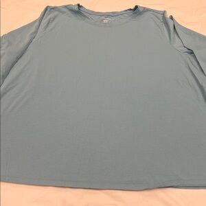 Eileen Fisher green long sleeve 200% cotton 3X jersey tee